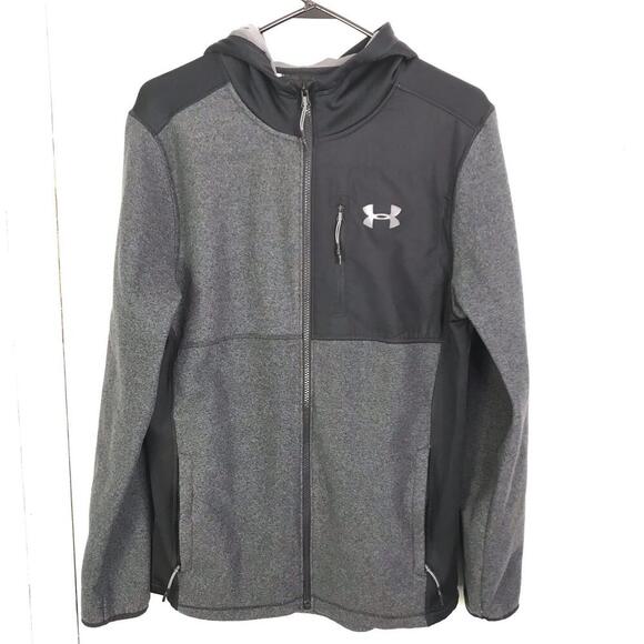 Under Armour Jacket Mens M Infrared Coldgear Full Zip Hood Loose Fit Athleisure - Picture 1 of 9